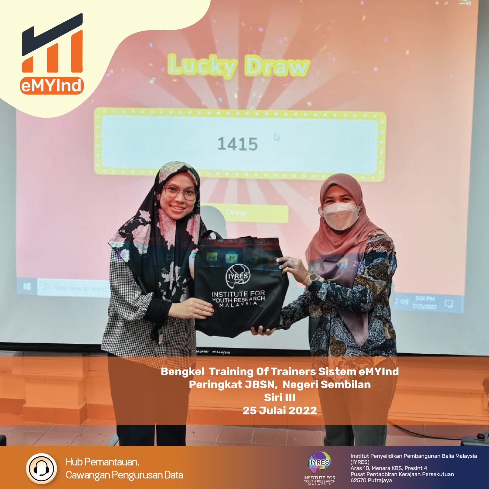 Bengkel Training of Trainers (TOT) Sistem eMYInd Siri 3 Jabatan Belia dan Sukan Negara (JBSN) Peringkat Negeri Sembilan